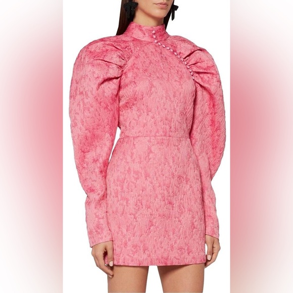 Rotate Button-Detailed Jacquard Mini Dress sz 38 new